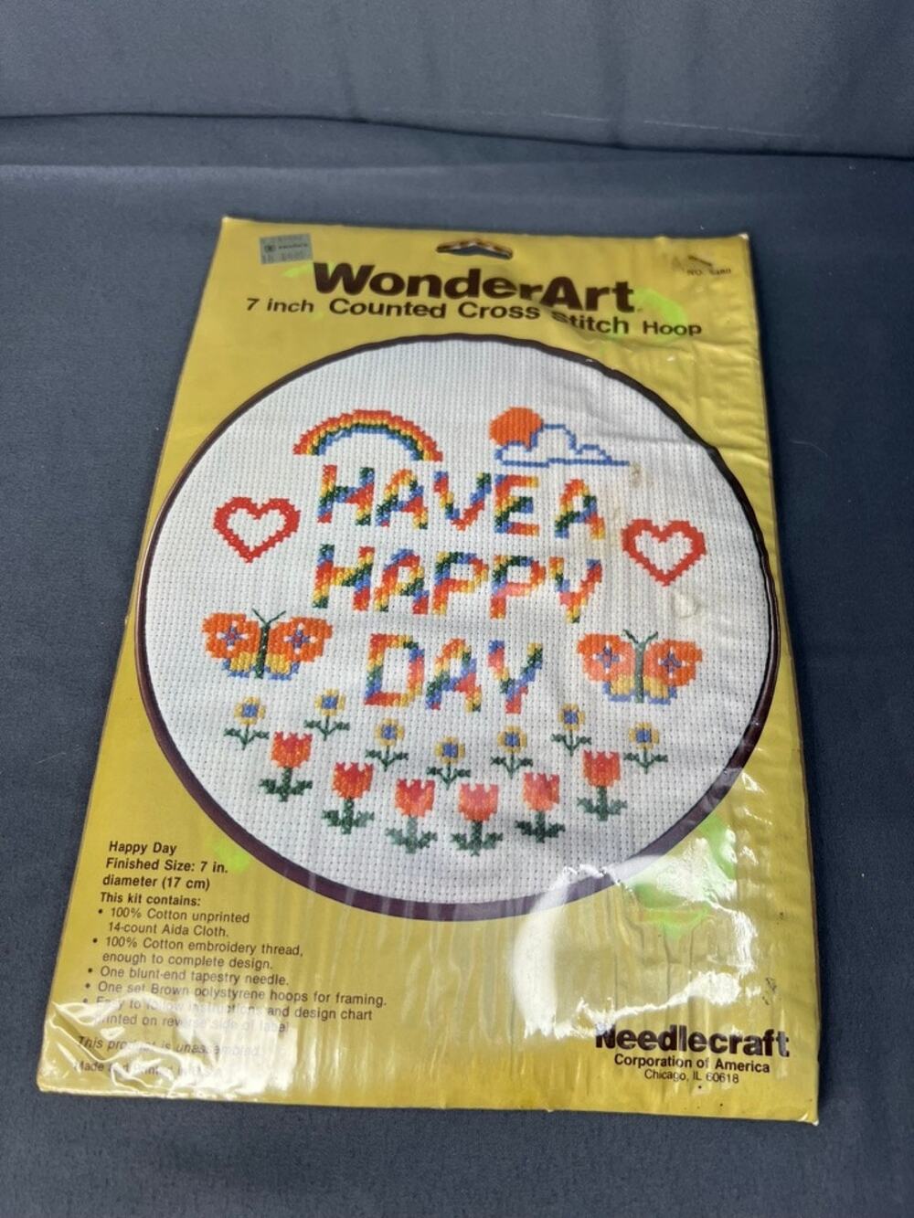 Vintage Have a Happy Day Cross Stitch Kit NIP